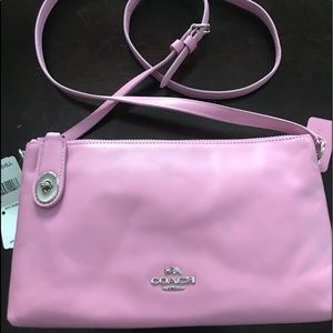 Coach leather double zip Crossbody purse.